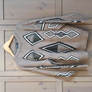 Vintage geometric wool-blend sweater